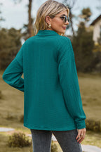 Half Button Dropped Shoulder Blouse (9)