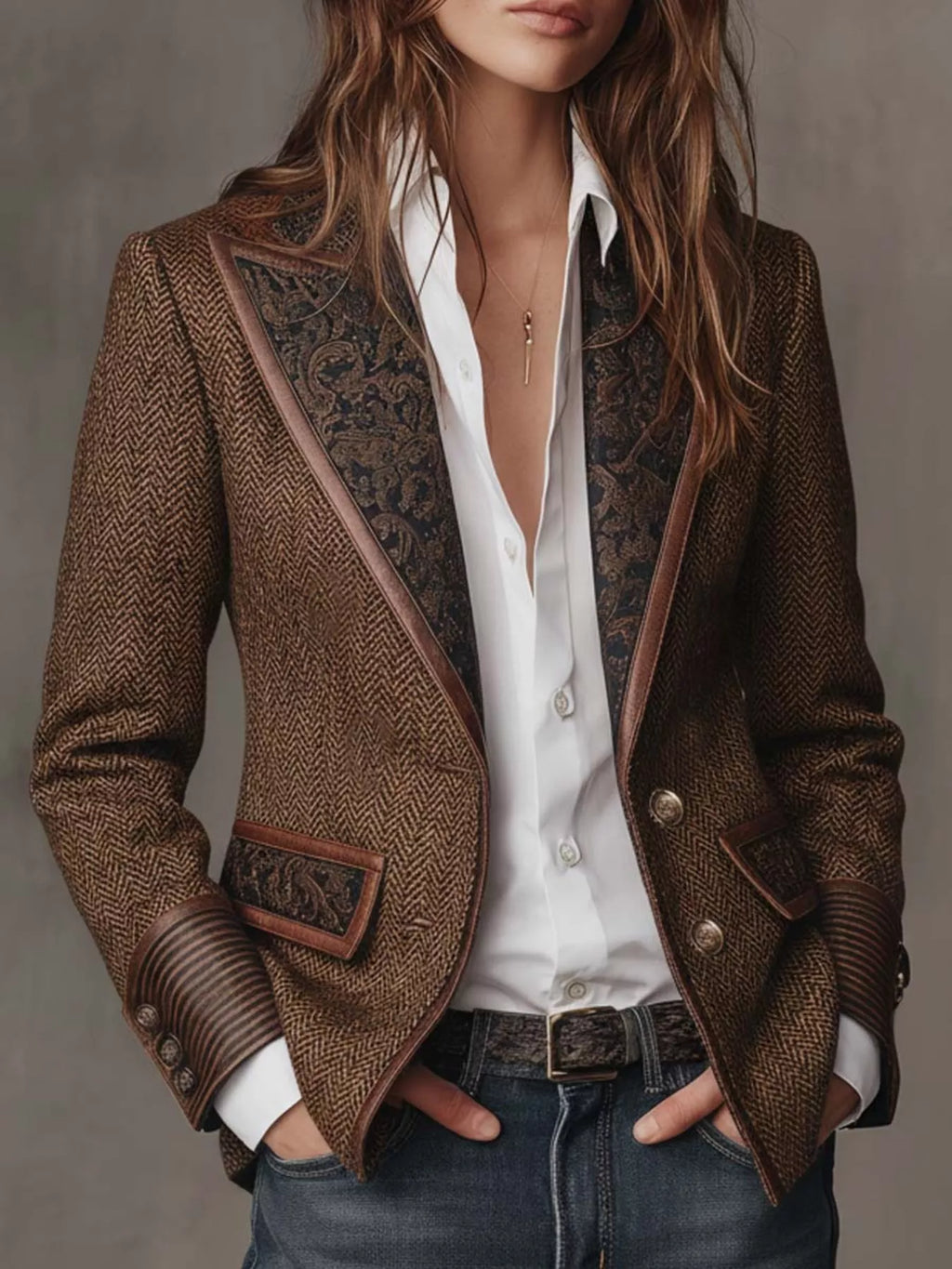 Full Size Lapel Collar Slim Fit Blazer Plus