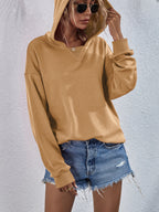 Dropped Shoulder Slit Hoodie (11)