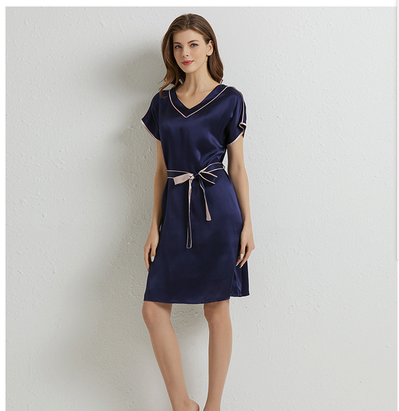 Silk Dress Nightdress variant CJNSSYSY00187-Blue-M|CJNSSYSY00187-Blue-XL|CJNSSYSY00187-Blue-L