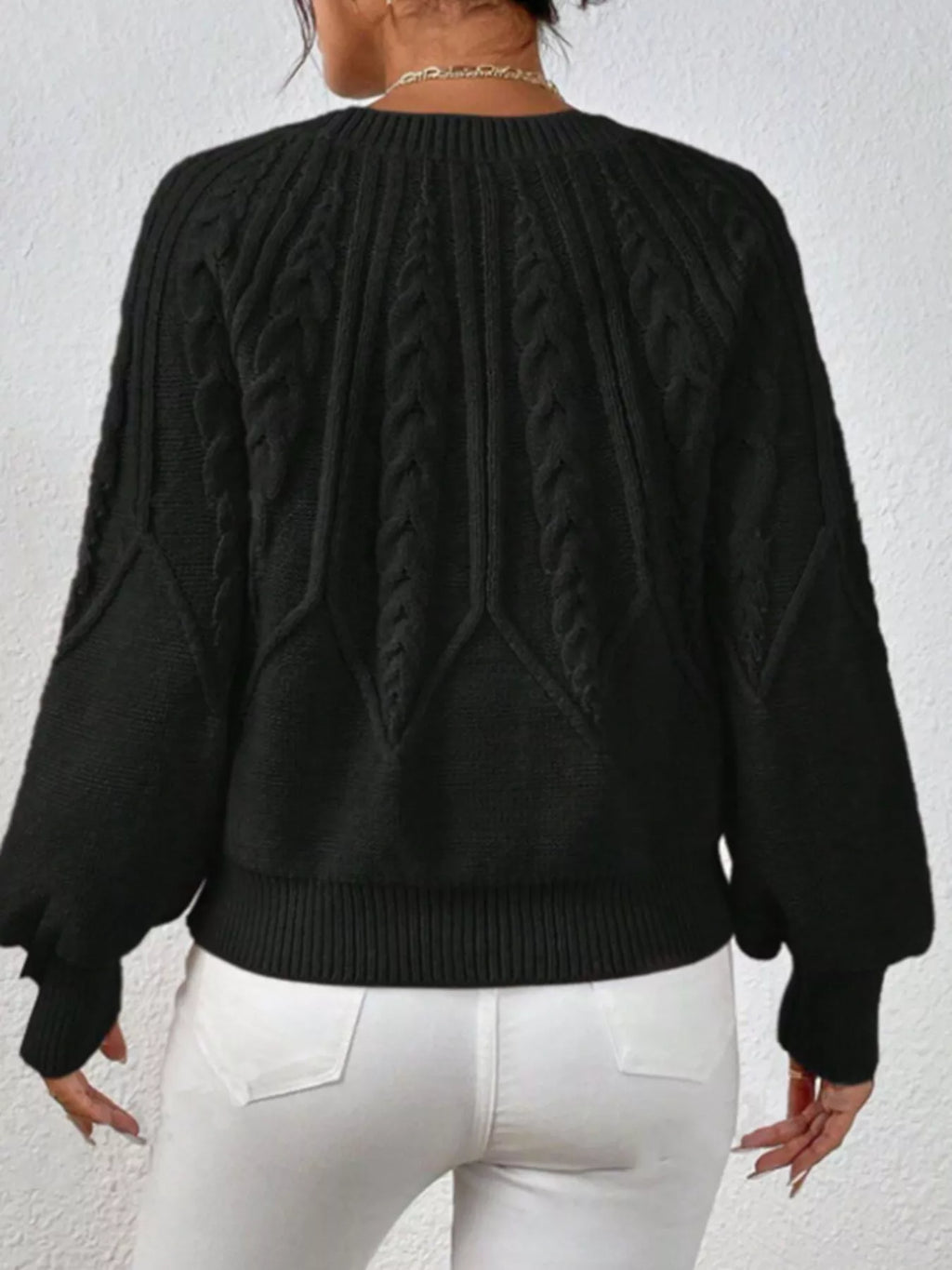 Cable Knit Long Sleeve Sweater (18)
