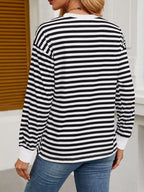 Striped Long Sleeve Casual T-shirt (18)