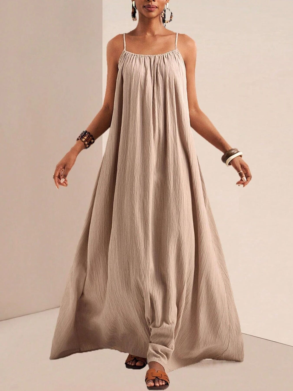 Spaghetti Strap Flowy Maxi Dress (2)