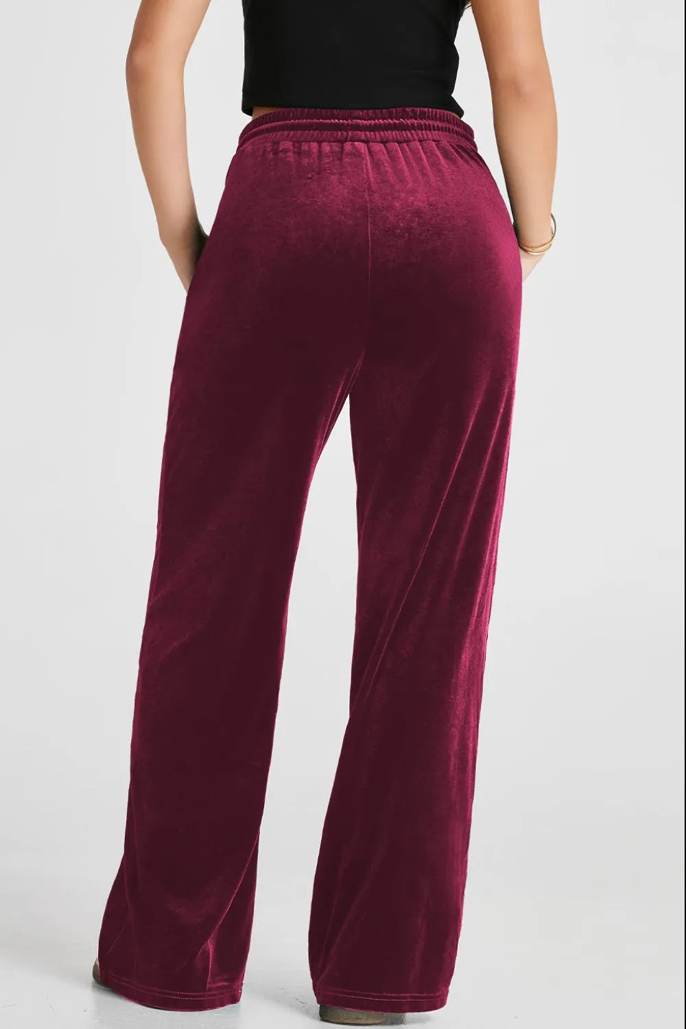 Drawstring Waist Wide Leg Active Pants (11)