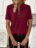 Half Zip Short Sleeve Top (9)