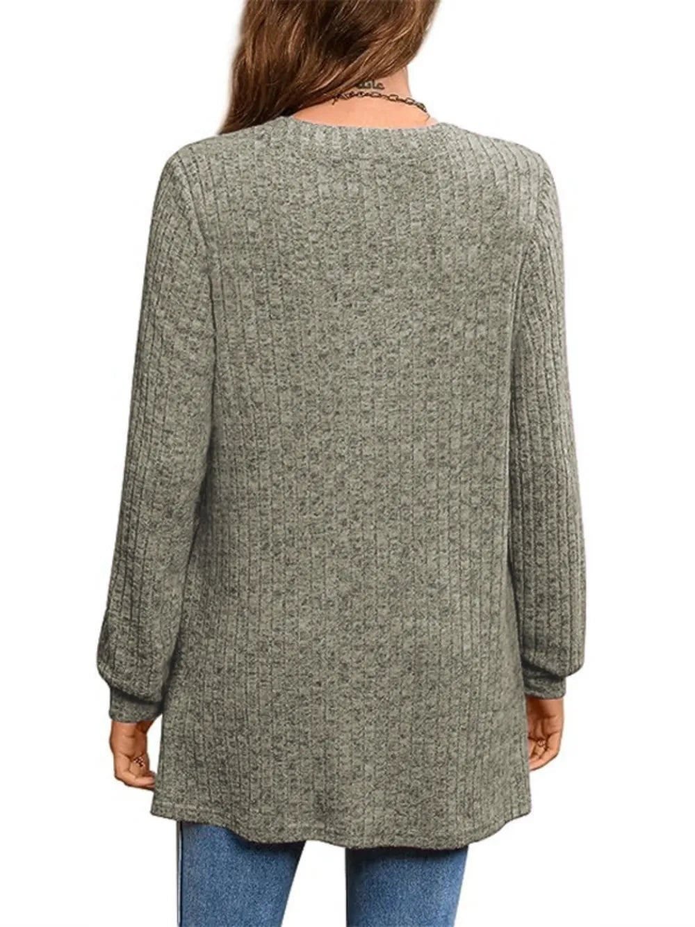 Ribbed Notched Long Sleeve T-shirt (23)