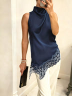 High Neck Lace Trim Cami (10)