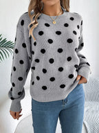 Polka Dot Round Neck Sweater (13)