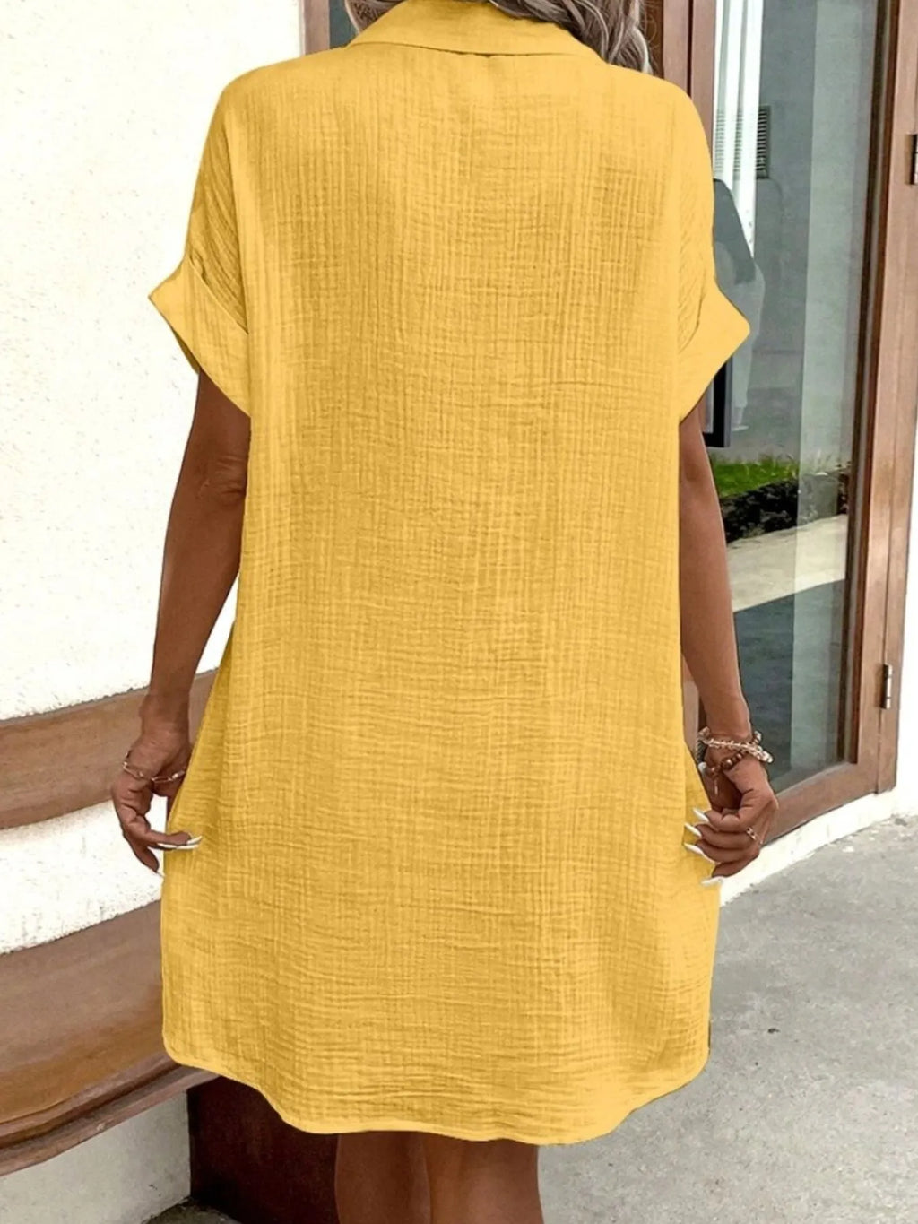 Casual Button Down Shirt Dress Pockets (15)