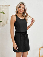 Eyelet Scoop Neck Sleeveless Dress (11)