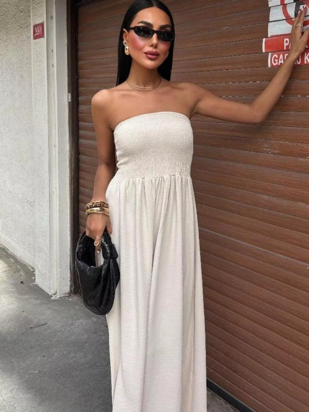 Strapless Smocked Maxi Dress (5)