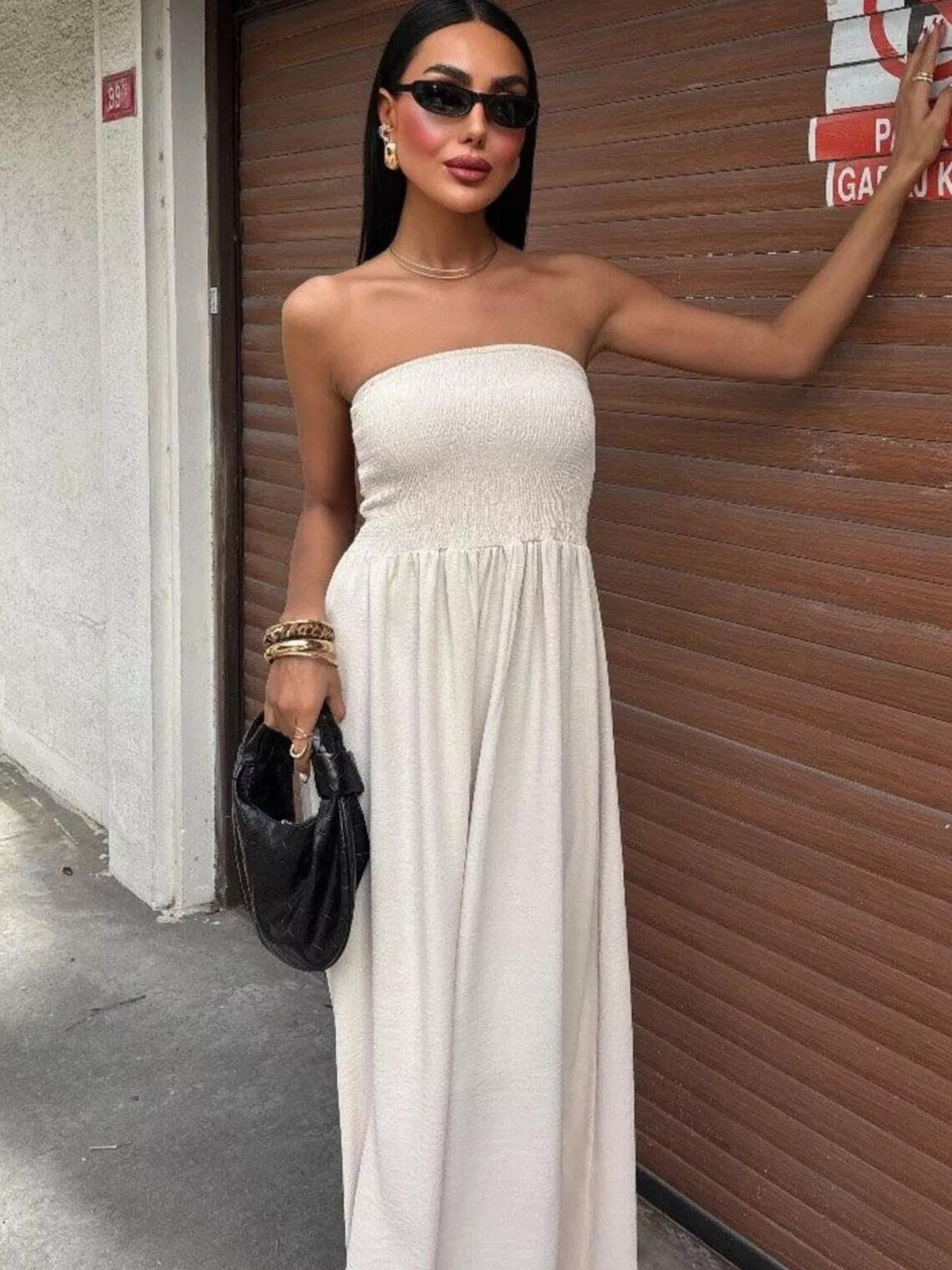 Strapless Smocked Maxi Dress (5)