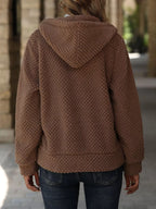 Textured Knit Zip-up Hooded Outerwear (4)