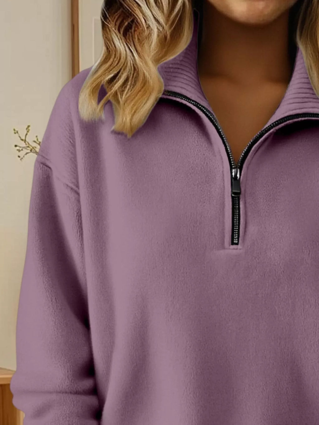 Full Size Half Zip Dropped Shoulder Sweater Plus (11)