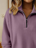 Full Size Half Zip Dropped Shoulder Sweater Plus (11)