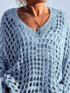 Crochet Long Sleeve Knit Cover Up (11)