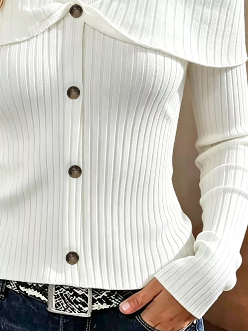 Cold Shoulder Ribbed Knit Top (6)