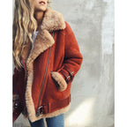 Suede Leather Jacket Lamb Wool Warm Coat variant CJNSWTFP00189-Red-3XL|CJNSWTFP00189-Red-5XL|CJNSWTFP00189-Red-4XL|CJNSWTFP00189-Red-XXL|CJNSWTFP00189-Red-M|CJNSWTFP00189-Red-S|CJNSWTFP00189-Red-XL|CJNSWTFP00189-Red-L