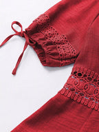 Lace Detail V-neck Mini Dress (18)