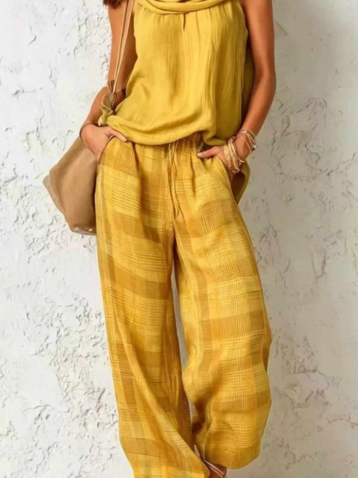 Plaid Wide-leg Two-piece Set (16)