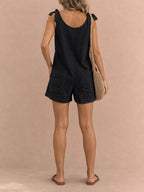 Full Size Tie-shoulder Romper Pockets Plus (12)