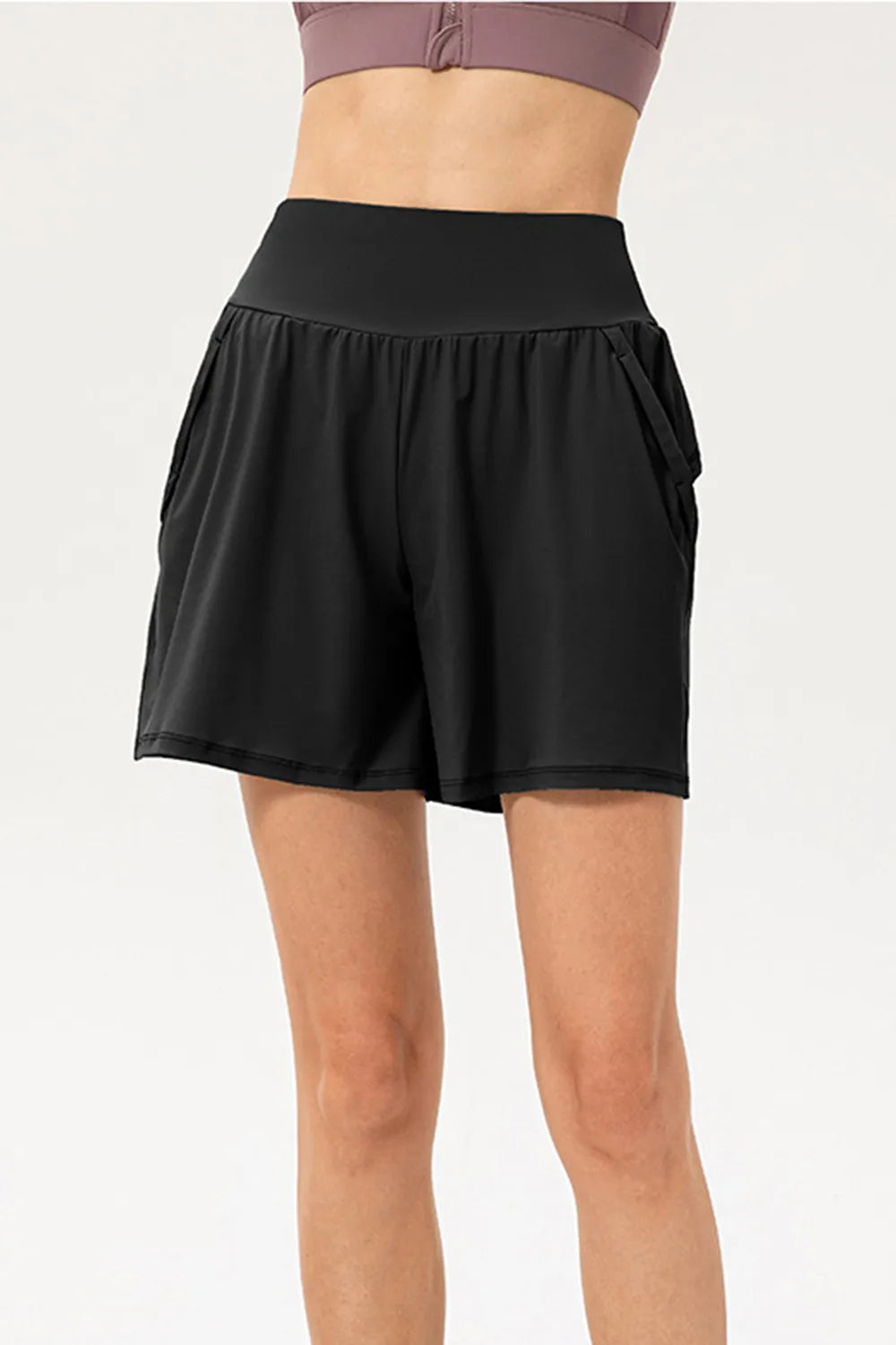 Pocketed Elastic Waist Active Shorts (8)