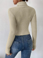 Ribbed Turtleneck Long Sleeve Sweater (6)