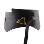 Faux Leather Pu Waist Belt Triangle Buckle Wide Girdle variant CJYD122611802BY