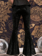 Velvet High Waist Flared Pants (14)