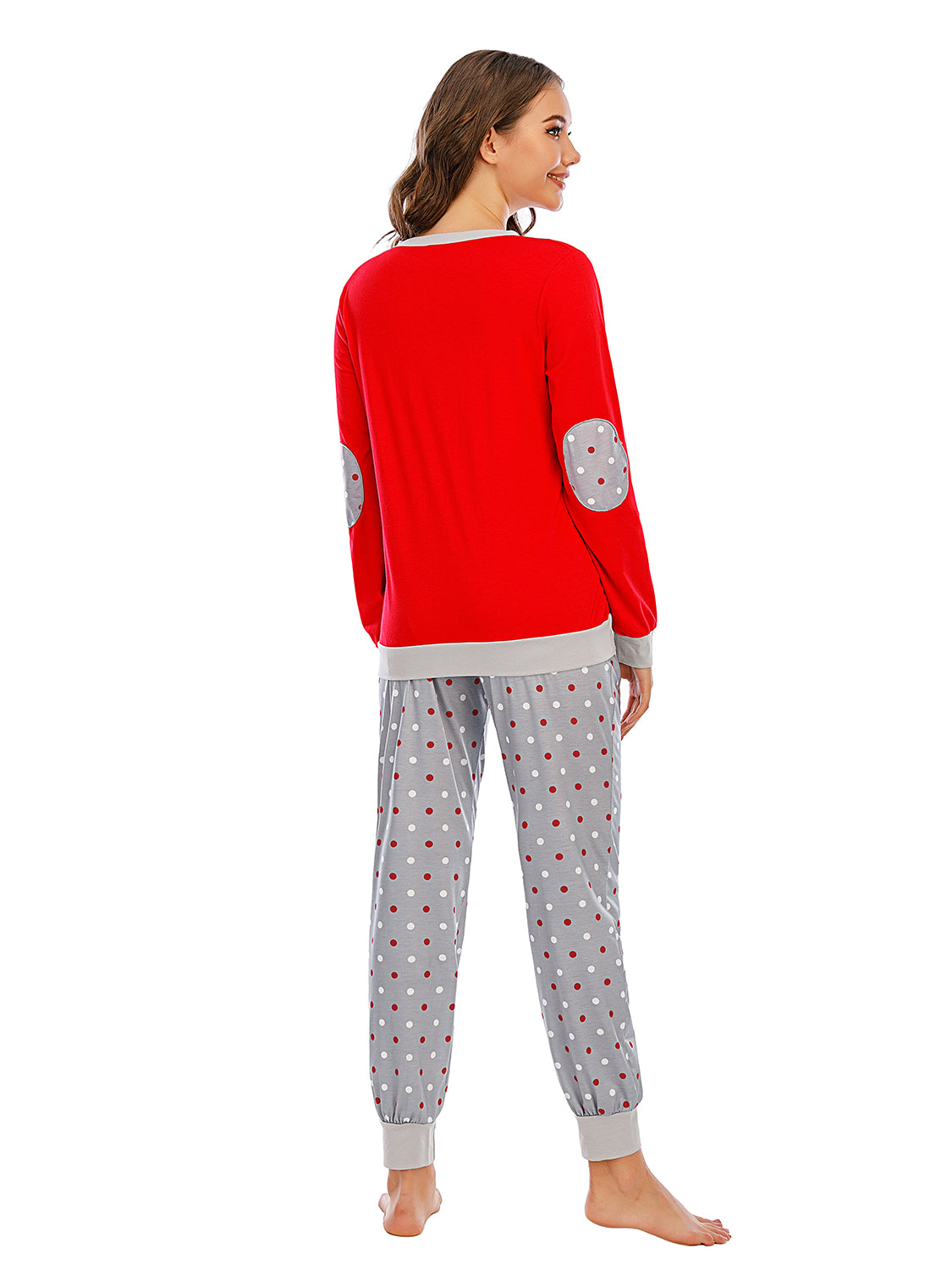 Long Sleeve Top Polka Dot Pants Set (9)