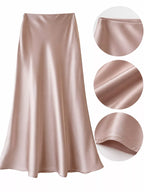 Full Size High-waisted Satin Midi Skirt Plus (30)