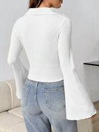 Button Up Flare Sleeve Shirt (24)