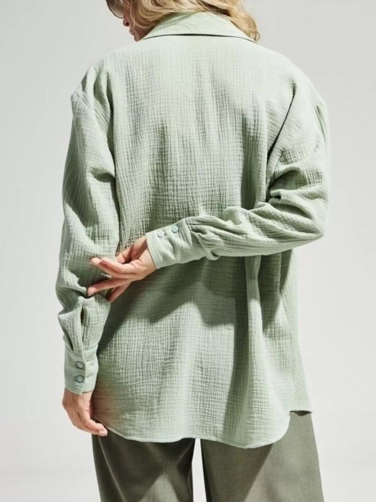 Textured Gauze Button-down Shirt (8)