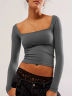 Square Neck Long Sleeve T-shirt (16)