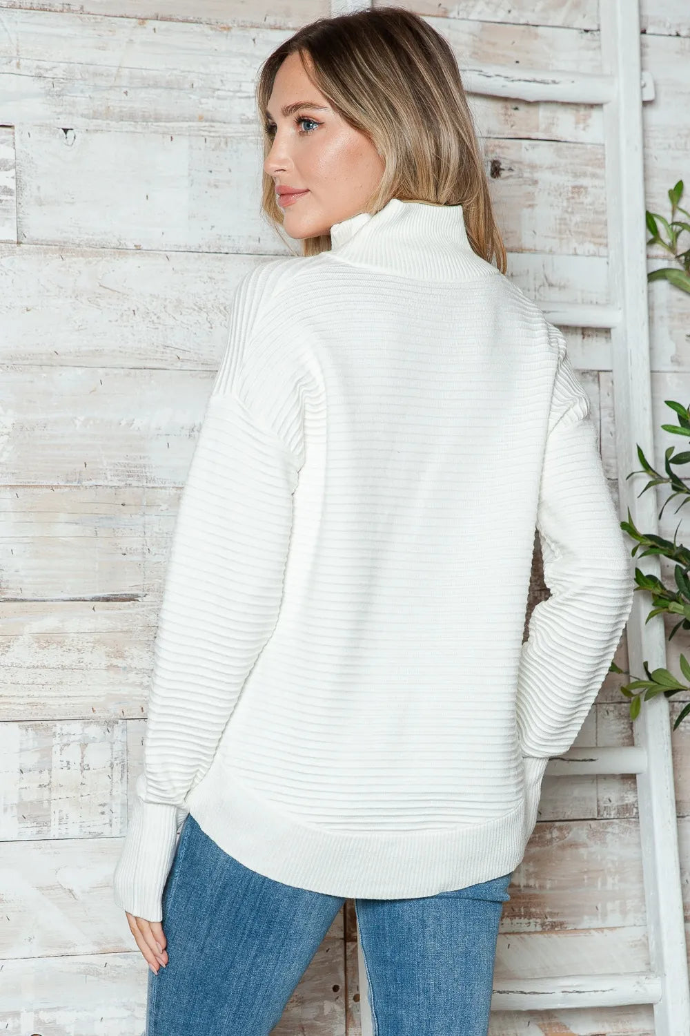 Half Zip Long Sleeve Knit Top (7)