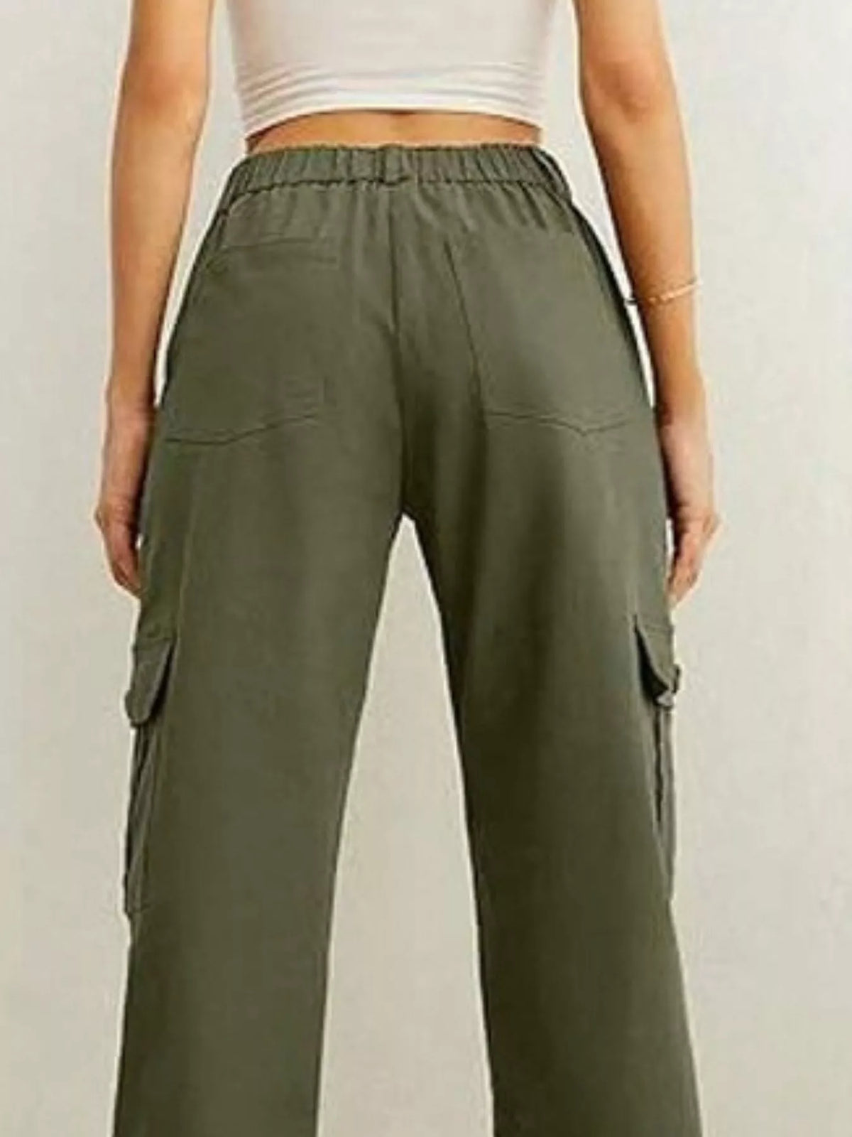High-waisted Cargo Pants Drawstring Cuffs (6)