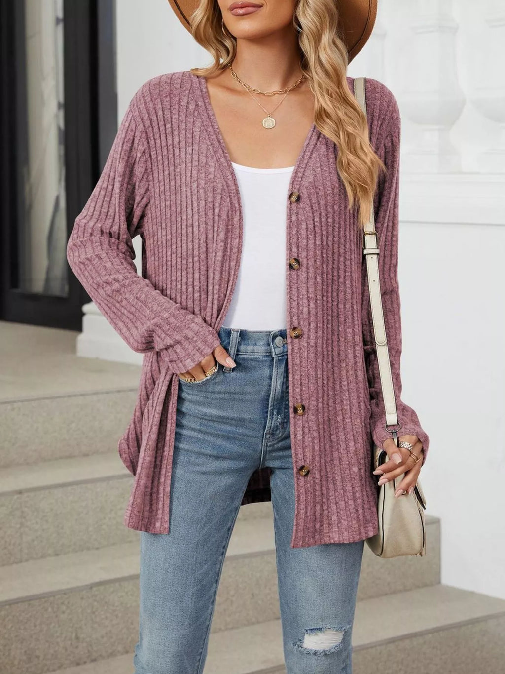 Ribbed Button-up Cardigan (29)
