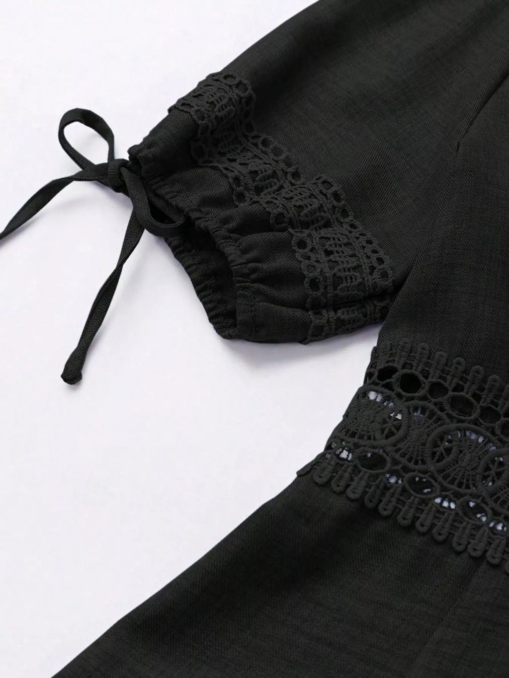 Lace Detail V-neck Mini Dress (9)