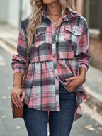 Plaid Button-down Long Sleeve Shirt (19)