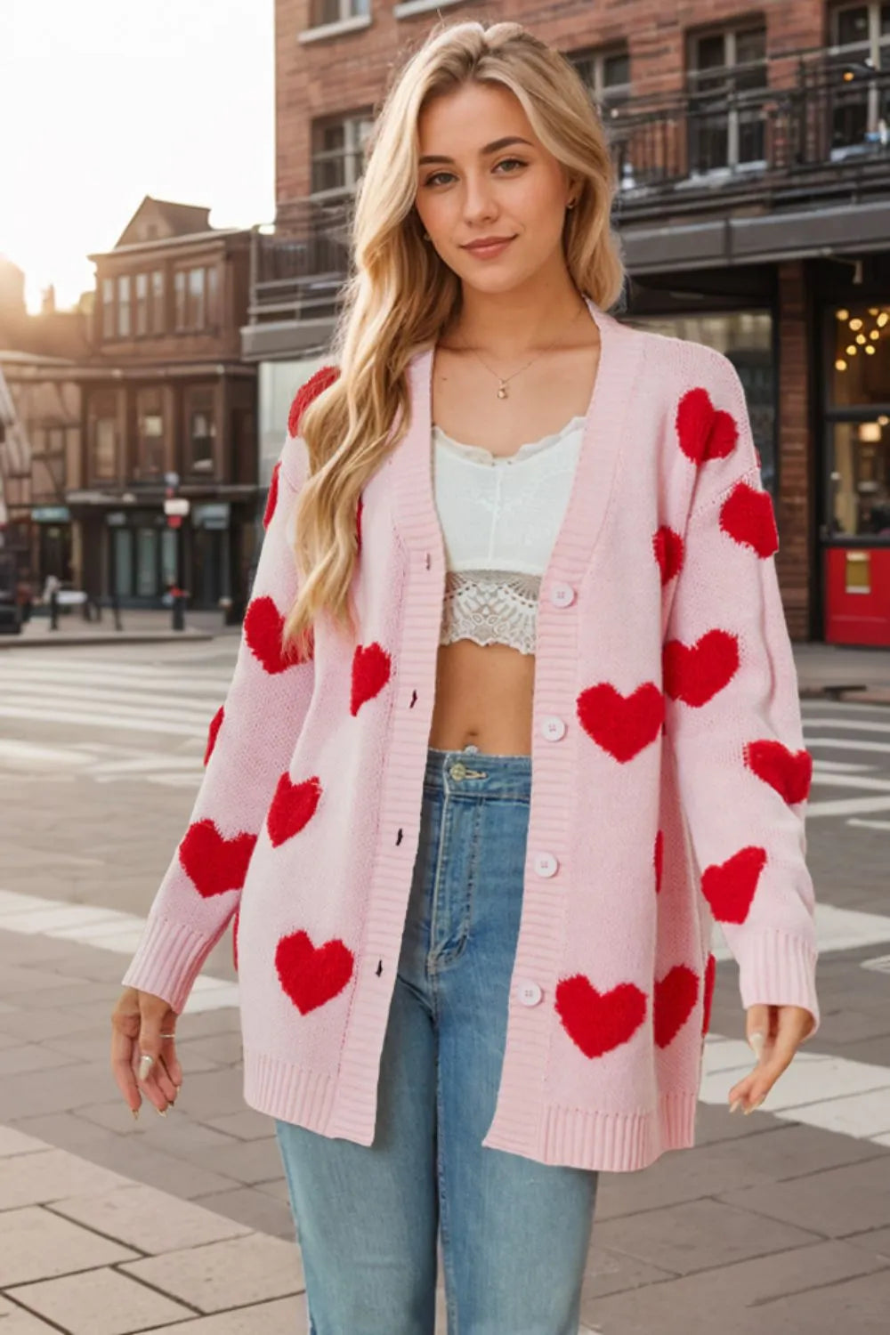 Heart Button Down Long Sleeve Cardigan (3)