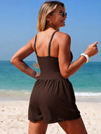 V-neck Spaghetti Strap One-piece Swimsuit (16)