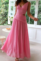 Cutout Back V-neck Dress (8)