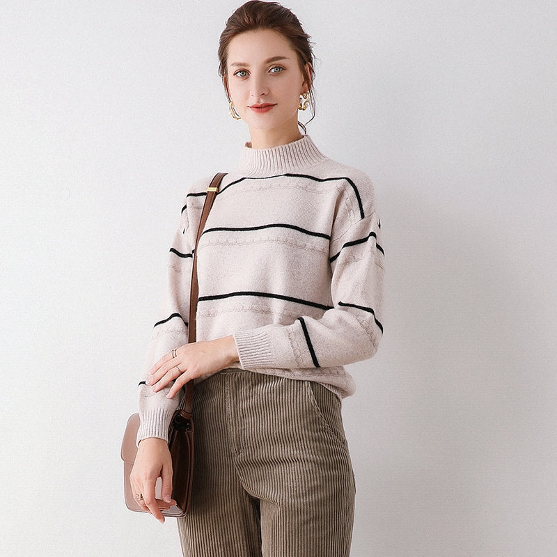 Wool Turtleneck Sweater variant CJNSSYMY01655-Beige-XXL|CJNSSYMY01655-Beige-M|CJNSSYMY01655-Beige-S|CJNSSYMY01655-Beige-3XL|CJNSSYMY01655-Beige-L|CJNSSYMY01655-Beige-XL