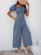 Printed Square Neck Puff Sleeve Jumpsuit (35)