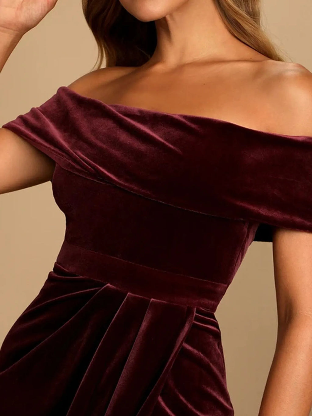 Off-shoulder Wrap Dress Side Slit (9)