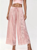 Lace Trim Wide-leg Cropped Pants (7)