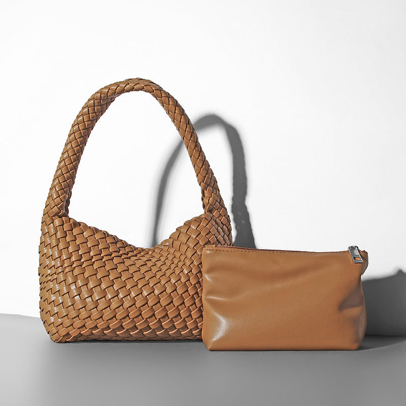 Handmade Shoulder Soft Leather Hand Carrying Woven Bag variant CJNS211339708HS