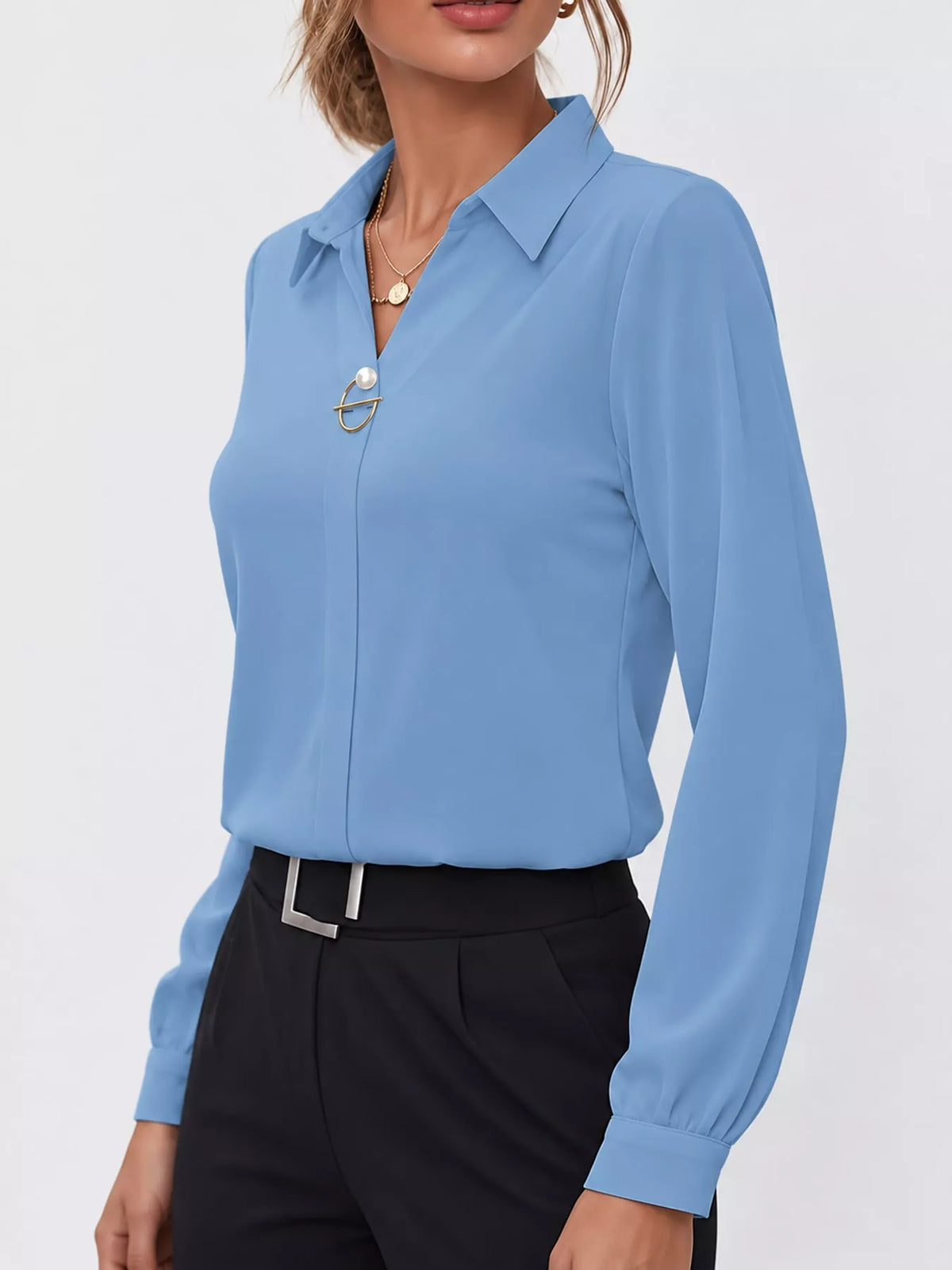 Long Sleeve Satin Blouse (41)