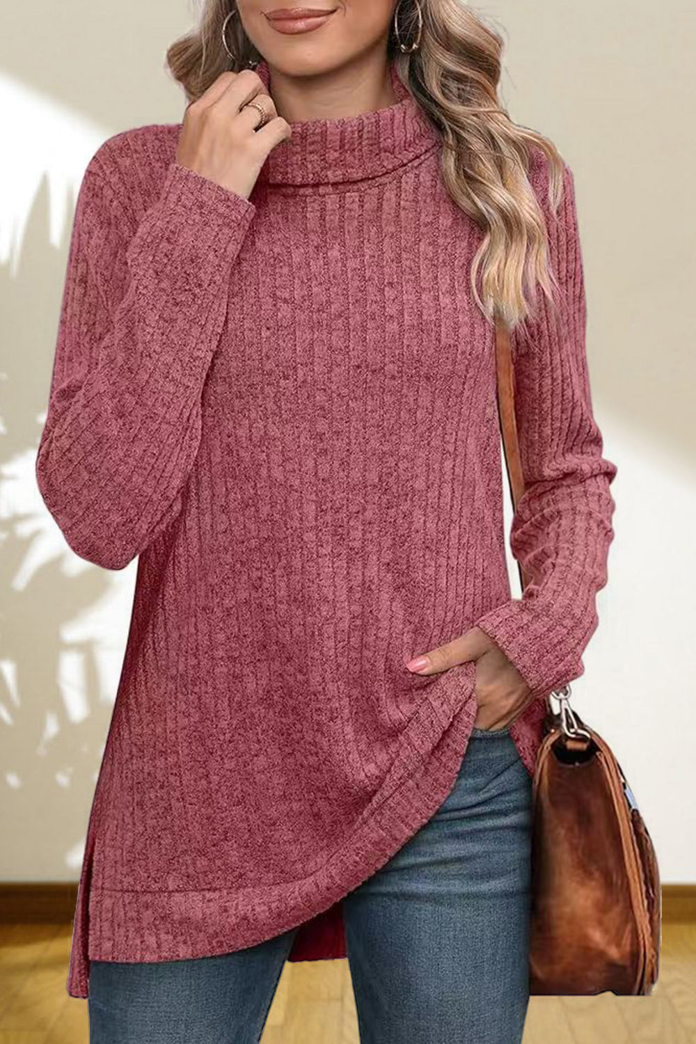 Turtleneck High Low Top (4)