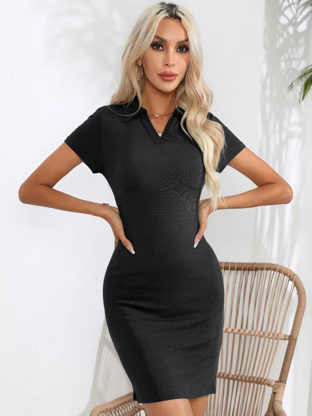 Johnny Collar Short Sleeve Mini Dress (4)